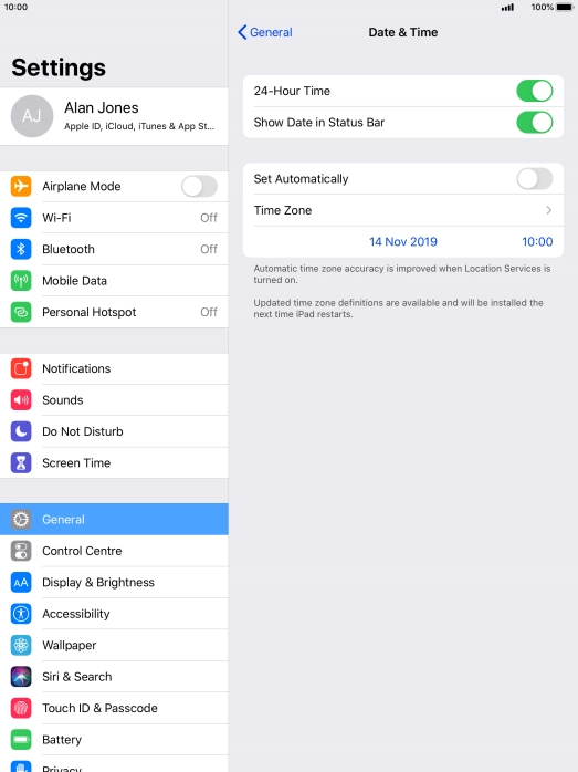 Press the indicator next to 