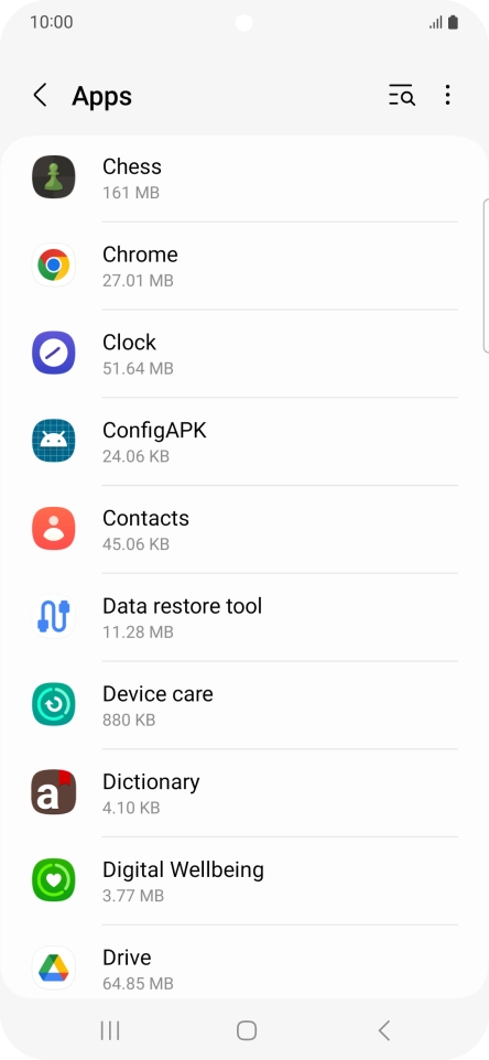 Press the required app.