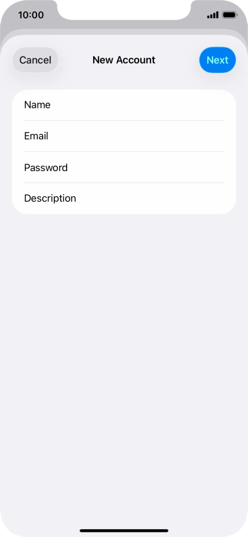 Press Description and key in the required name.
