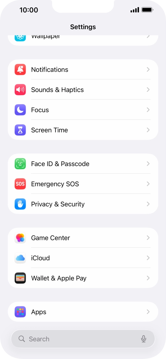 Press Face ID & Passcode.
