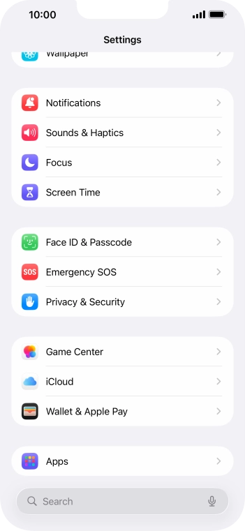 Press Face ID & Passcode.