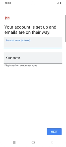 Press Your name and key in the required sender name.