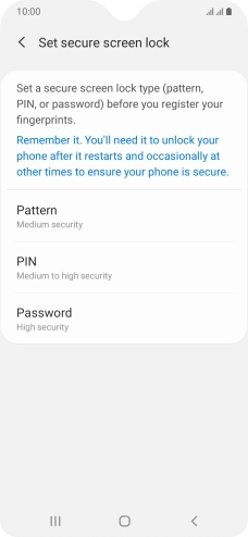 Press the required phone lock code and follow the instructions on the screen to create an additional phone lock code.