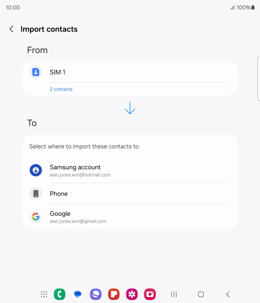 Press the required Google account.