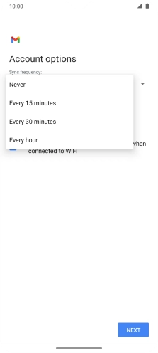 Press the required setting.