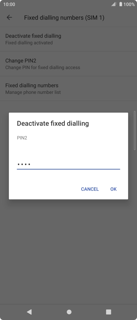 Key in your PIN2 and press OK. The default PIN2 is 0000.