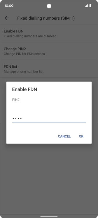 Key in your PIN2 and press OK. The default PIN2 is 0000.