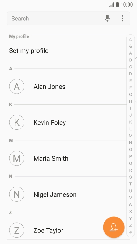 Press the new contact icon.