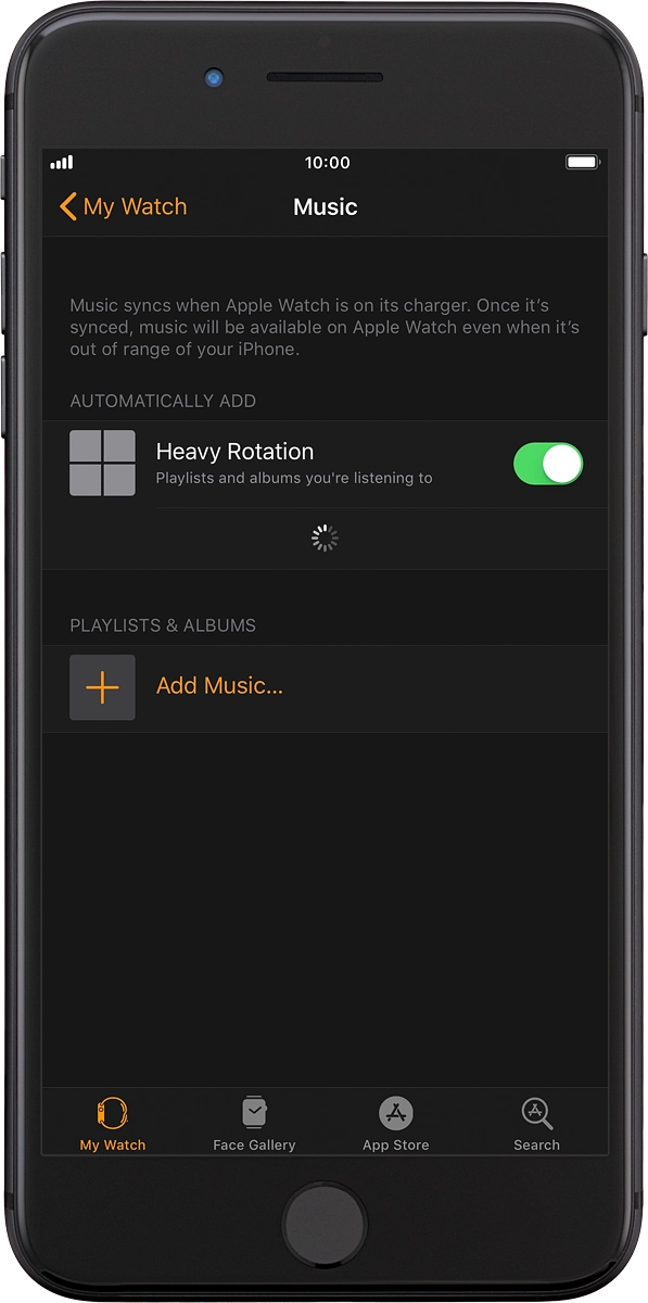 On your phone: Press Add Music... and go to the required playlist or album.
