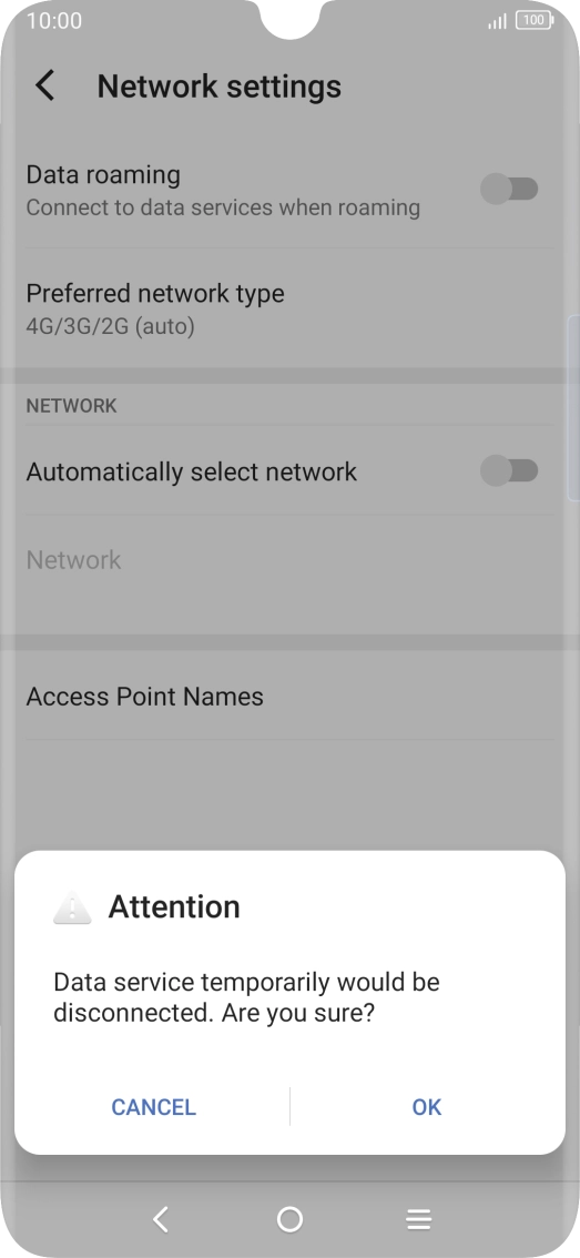 Press OK to turn off the function and wait while your phone searches for networks.