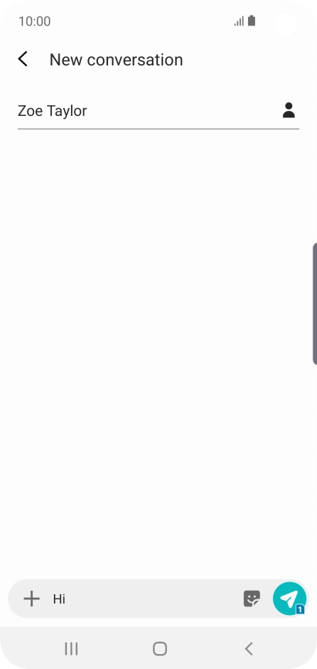 Press the send icon when you've finished your SMS.