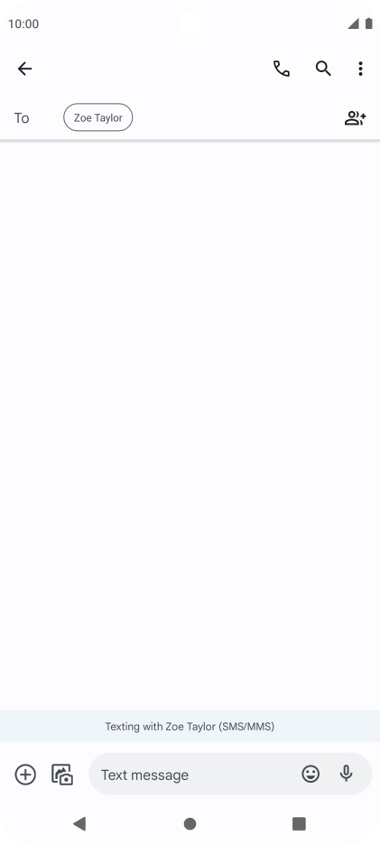 Press the text input field and write the text for your SMS.