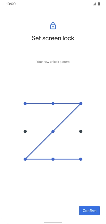 Repeat the selected phone lock code and press Confirm.