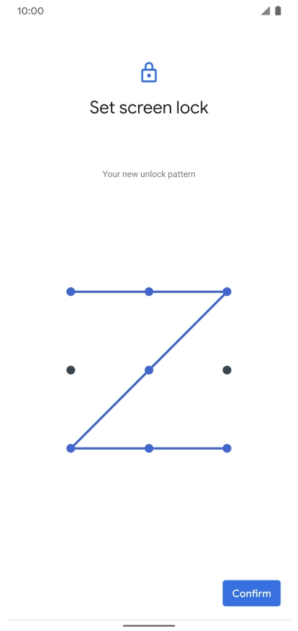 Repeat the selected phone lock code and press Confirm.