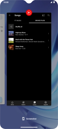 To end one running application, slide your finger upwards on the required application.