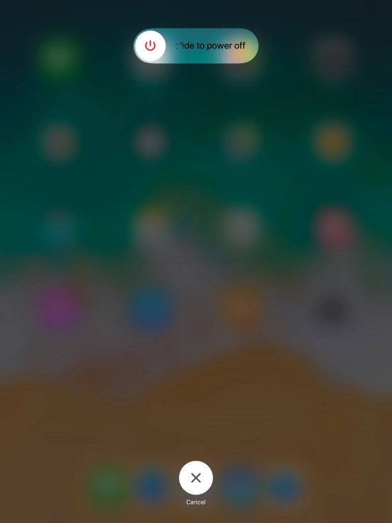 Press and drag the power off icon right.