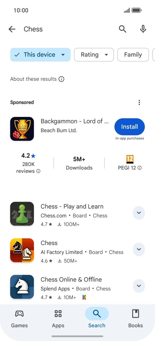 Press the required app.