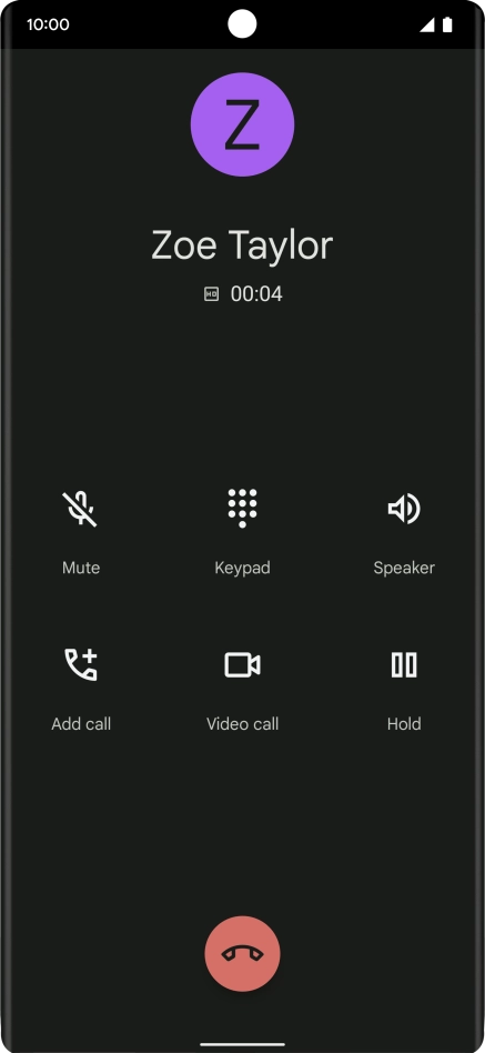 Press the end call icon.