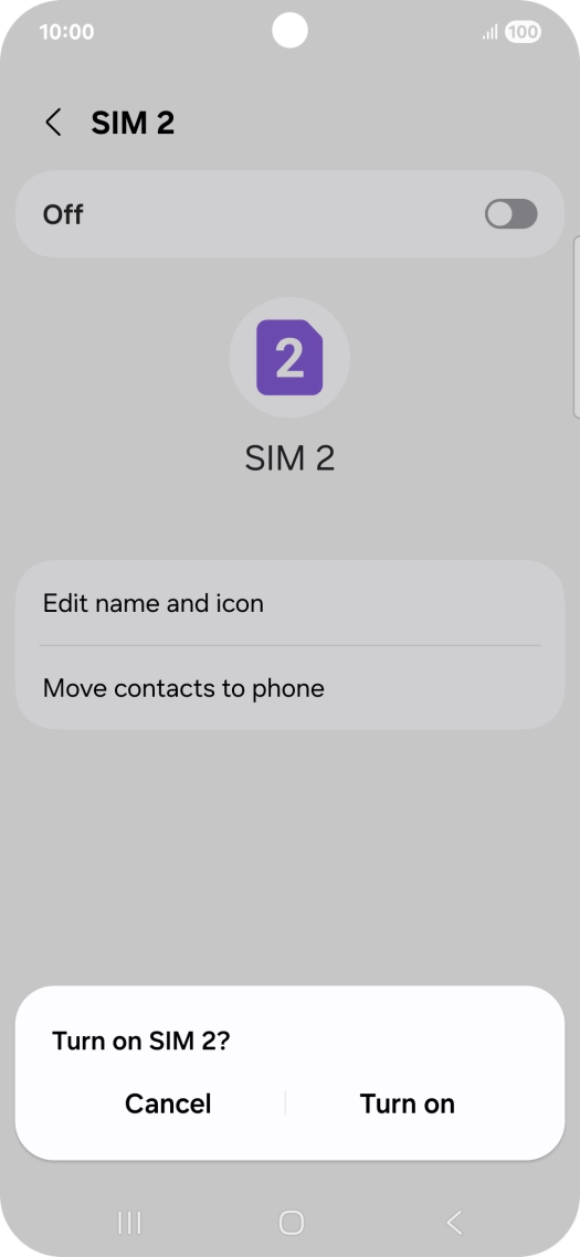 If you turn on use of the price plan, press Turn on.