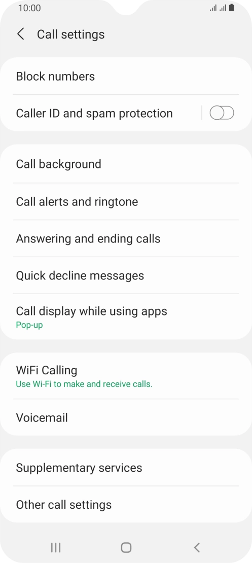 Press Supplementary services.