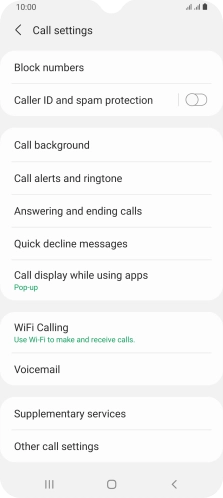 Press Supplementary services.