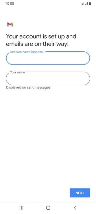 Press Your name and key in the required sender name.