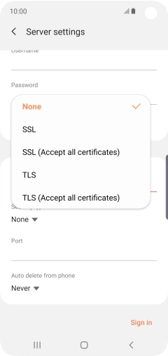 Press None to turn off the function.