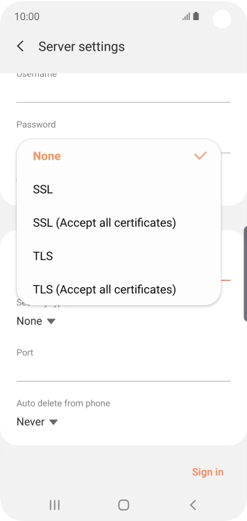 Press None to turn off the function.
