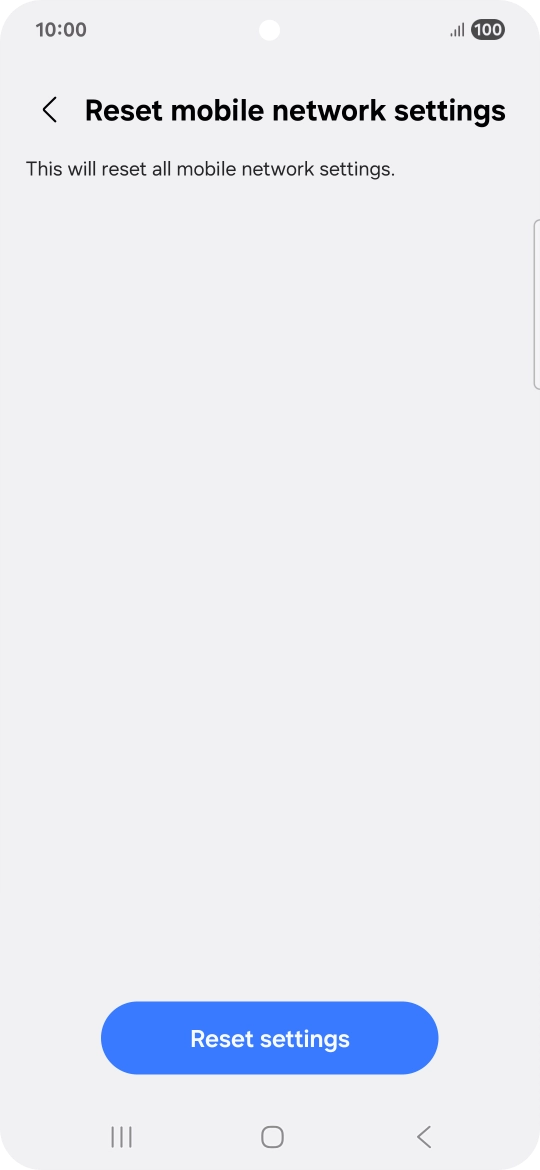 Press Reset settings.