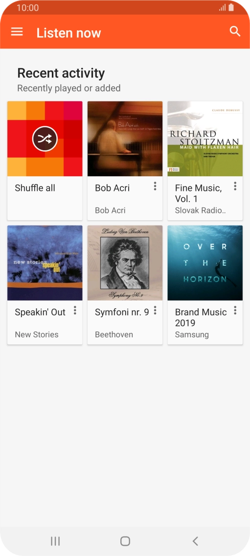 Slide your finger right starting from the left side of the screen.