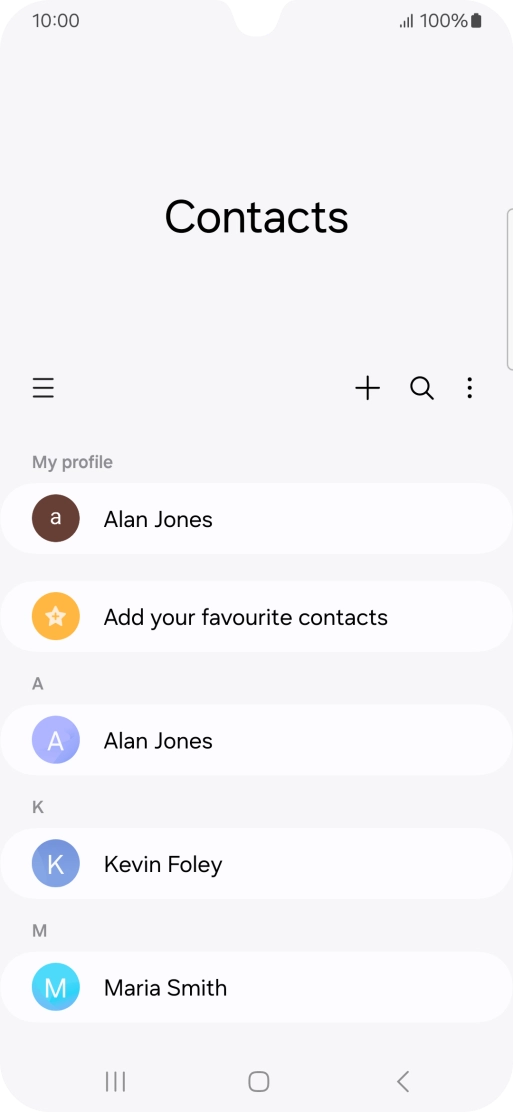 Press the new contact icon.