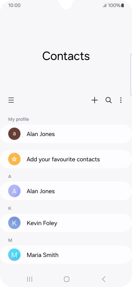 Press the new contact icon.