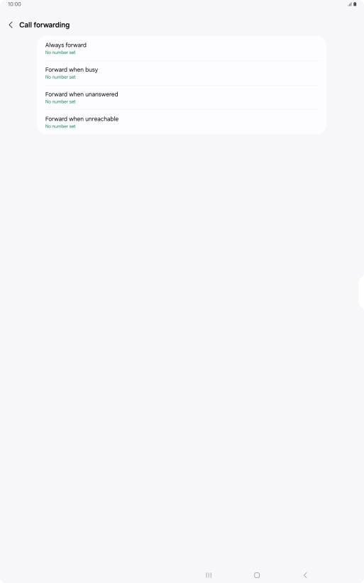 Press the required divert type.