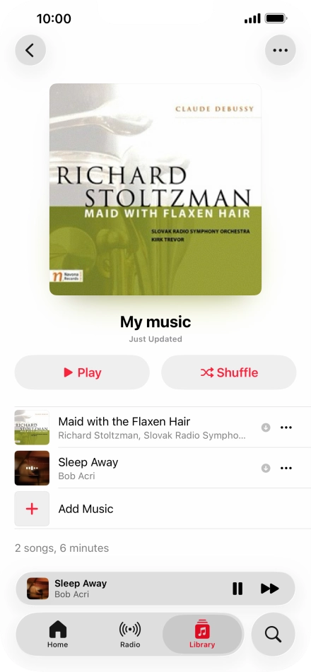 Press the song title.