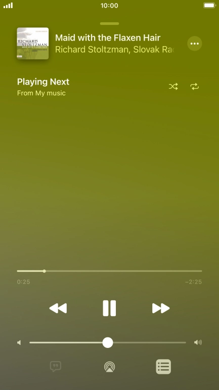 Press the shuffle icon to turn the function on or off.