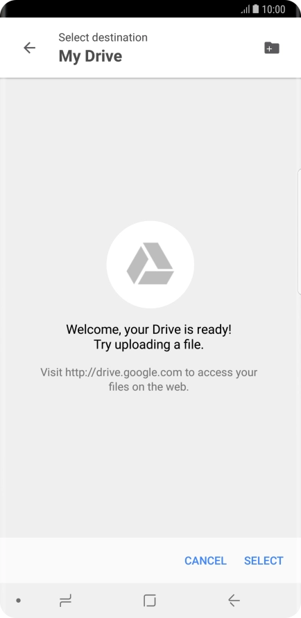 To create a new folder, press the new folder icon and follow the instructions on the screen to create a new folder.