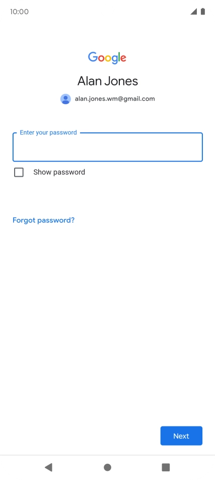 Press the field below 