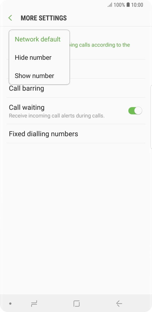 Press Show number to turn on caller identification.