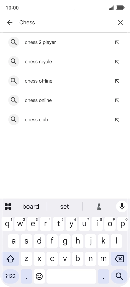 Key in the name or subject of the required app and press the search icon.