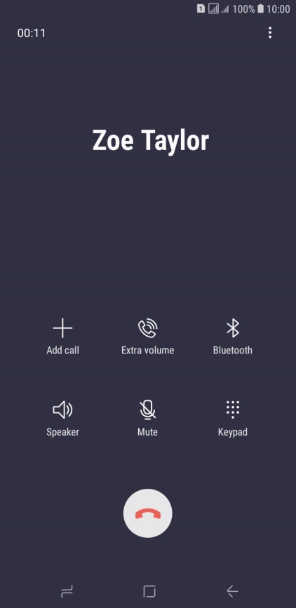 Press the end call icon.