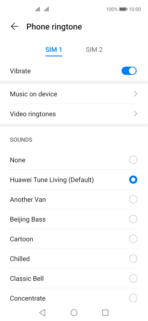 Press the required SIM.