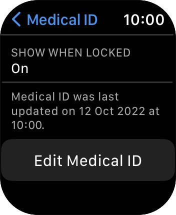Press Edit Medical ID.