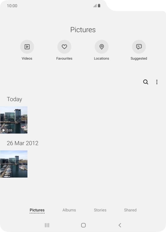 Press Albums and go to the required folder.