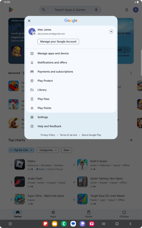 Press Manage apps and device.