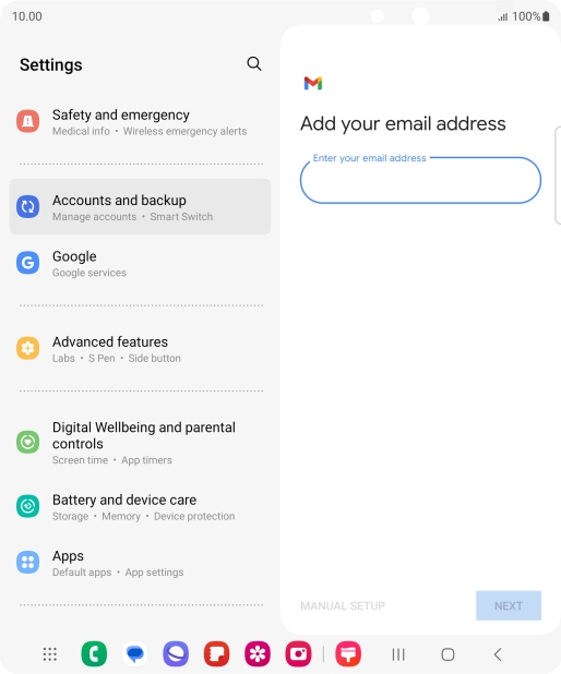 Press the field below 