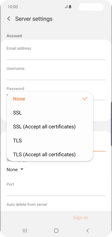 Press None to turn off the function.