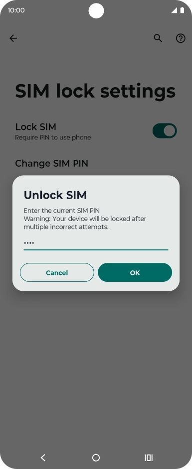 Key in your PIN and press OK. The default PIN is 1111.