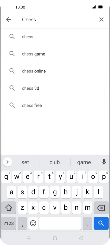 Key in the name or subject of the required app and press the search icon.