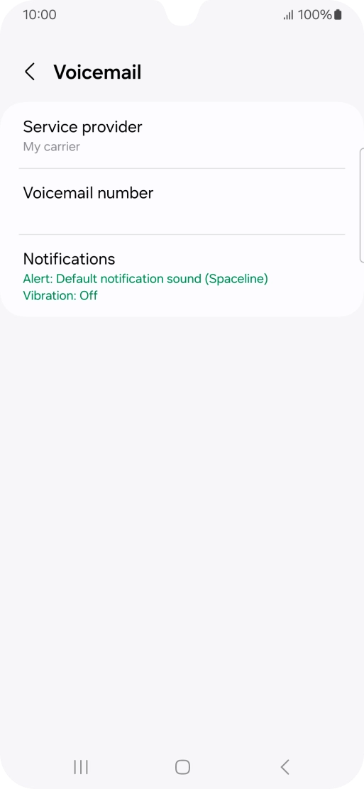 Press Voicemail number.