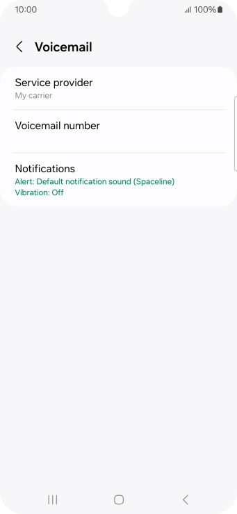 Press Voicemail number.
